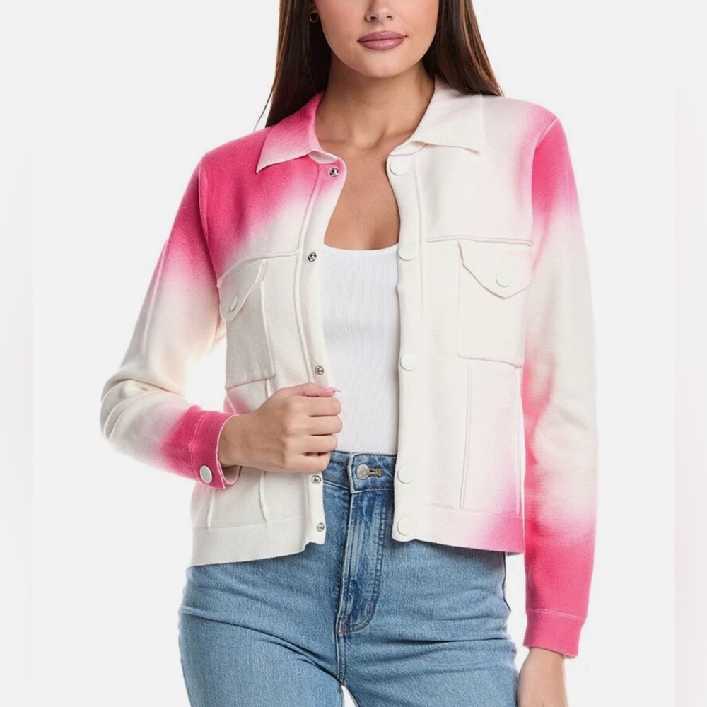 WISPR Stylish Shadow Print Bright Pink & White Jacket Size Small New With Tags.